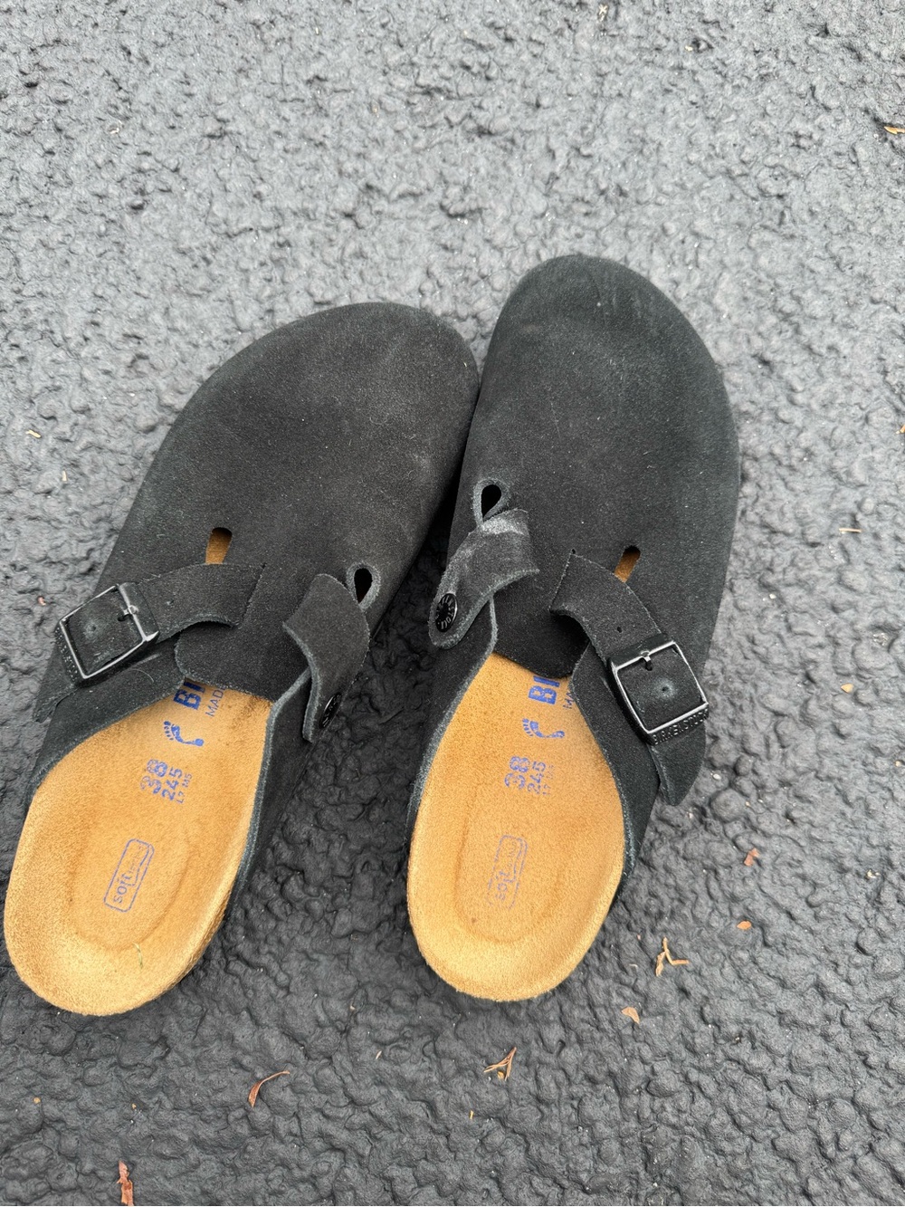 Birkenstock Black Suede Slip-On Clogs